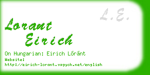 lorant eirich business card